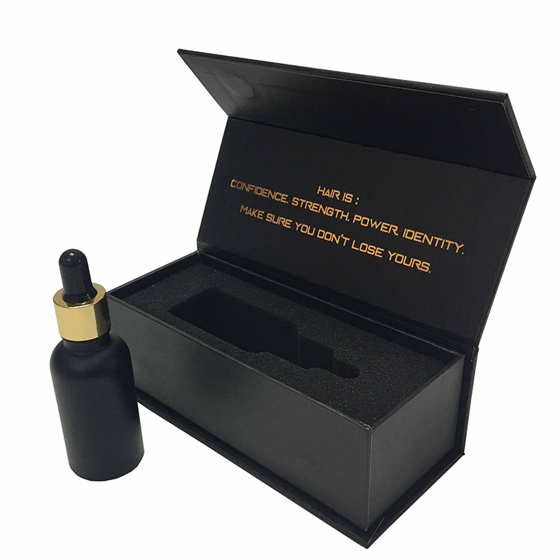 Black Magnetic Luxury Custom Cardboard Paper Skin Care Csometic Beauty Gift Face/hair/eye/lash Serum Bottle Packaging Box